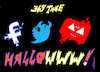 Cartoon: Hallowww (small) by Pfohlmann tagged 2019,www,halloween,internet,hetze,hass,facebook,youtube,twitter,social,media,soziale,medien,aggression