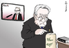 Cartoon: Herr hilf! (small) by Pfohlmann tagged karikatur,cartoon,2014,color,farbe,deutschland,thüringen,landtagswahl,ministerpräsident,ramelow,linke,linkspartei,gauck,bundespräsident,ddr,sed,pastor,rotrotgrün,koalition,herr,hilf,kerze,bibel,christ,christentum,religion,teufel,tv,fernsehen,verteufeln