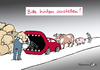 Cartoon: Hinten anstellen! (small) by Pfohlmann tagged karikatur,color,farbe,2012,biosprit,ernte,bauern,ernährung,agrarpoltik,landwirtschaft,landwirt,treibstoff,auto,kfz,tiere,rind,schwein,mensch,hunger,hungersnot,tiernahrung,mast,tiermast,getreide,getreideernte,globalisierung,füttern,futter,tierfutter