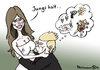 Cartoon: Jungs halt (small) by Pfohlmann tagged karikatur,cartoon,2016,color,farbe,usa,trump,melanie,ehefrau,frau,interview,jungs,junge,sexismus,sexistisch,frauenfeindlich,busen,brust,krieg,pistole,mexikaner,schießen,bomben,atombomben,kandidat,republikaner,präsidentschaftswahl,wahlkampf