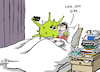 Cartoon: Lauterbach Virus-Selfie (small) by Pfohlmann tagged lauterbach gesundheitsminister infektion sarscov2 coronavirus covid covid19 krank bett selfie handy ansteckung studien pandemie isolation quarantäne