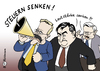 Cartoon: Lautstärke senken (small) by Pfohlmann tagged westerwelle,fdp,steuersenkung,steuerererleichterung,wahlversprechen,megaphon,müller,saarland,koch,hessen,cdu,landtagswahl,nrw,lautstärke