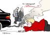 Cartoon: Limousinenduft (small) by Pfohlmann tagged karikatur,cartoon,color,farbe,2013,deutschland,merkel,bundeskanzlerin,emissionen,co2,eu,klimaschutz,autoindustrie,limousine,duft,parfum,parfüm,reduktion,reduktionsziel,abgase,auspuff,co2ausstoß,umweltschutz,bmw,mercedes,audi