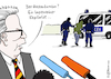 Cartoon: lupenreiner Kapitalist (small) by Pfohlmann tagged karikatur,cartoon,2017,color,farbe,deutschland,anschlag,de,maiziere,innenminister,kapitalist,lupenreiner,bvb,dortmund,fußball,fußballmannschaft,mannschaftsbus,bombe,bombenattentat,täter,börse,aktien,spekulation,spieler,fußballspieler,kapitalismus,gewinn,profit,habgier,gier,verhaftung,tatverdächtiger,verdächtiger