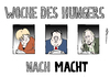 Cartoon: Machthungerwoche (small) by Pfohlmann tagged karikatur,cartoon,color,farbe,2013,deutschland,hunger,woche,welthungerhilfe,macht,machthunger,bundestagswahl,koalition,koalitionsverhandlungen,sondierungsgespräche,union,spd,grüne,merkel,bundeskanzlerin,gabriel,hofreiter