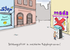 Cartoon: Maskierte City (small) by Pfohlmann tagged 2020,coronavirus,corona,pandemie,warnwert,maske,maskenpflicht,innenstadt,city,geschäfte,läden,einzelhandel,internet,internethandel,krise,wirtschaftskrise,insolvenz,pleite,amazon,onlinehandel,mns,mundnasenschutz,ausgangsbeschränkung,gesundheit