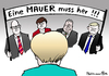 Cartoon: Mauer her! (small) by Pfohlmann tagged karikatur,cartoon,2016,color,farbe,deutschland,polen,tschechien,slowakei,ungarn,staatsbesuch,merkel,orban,zaun,szydlo,fico,sobotka,regierungschefs,flüchtlinge,flüchtlingskrise,mauer,visegradstaaten,flüchtlingspolitik