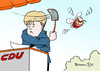 Cartoon: Merkels Fliegenklatsche (small) by Pfohlmann tagged karikatur,cartoon,color,farbe,2013,deutschland,bundestagswahlkampf,merkel,bundeskanzlerin,kandidatin,cdu,kandidat,kanzlerkandidat,steinbrück,ignoranz,ignorieren,spd,wahlkampf,bundestagswahl,wahl,wahlen,rednerpult,hummel,fliegenklatsche