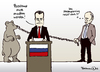 Cartoon: Modernes Russland (small) by Pfohlmann tagged russland,medwedjew,putin,modern,modernisierung,bär,piercing,nasenring,nasenpiercing