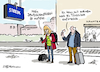 Cartoon: Nutzloses Ticket (small) by Pfohlmann tagged bahn,streik,bahnstreik,gewerkschaft,verkehr,zug,zugausfall,bahnhof,fahrgast,fahrgäste,deutschlandticket,fahrkarte,handyticket,chipkarte,smartphone,tarifverhandlungen,analog,digitalisierung,digital,49euroticket