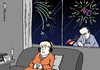 Cartoon: Relax-Silvester (small) by Pfohlmann tagged karikatur,cartoon,2014,color,farbe,deutschland,silvester,merkel,bundeskanzlerin,friedrich,csu,union,kritik,mitte,konversativ,pegida,afd,feuerwerk,raketen,entspannung,relax,böller,kracher