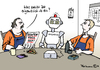 Cartoon: Robs Rentenbeitrag (small) by Pfohlmann tagged karikatur,cartoon,2016,color,farbe,deutschland,rente,rentenreform,rentenkasse,altersarmut,roboter,industrie,automatisierung,kollege,kollegen,mittagspause,beitrag,rentenbeitrag,einzahler