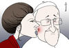 Cartoon: Sarah und Jorge (small) by Pfohlmann tagged karikatur,cartoon,color,farbe,2013,deutschland,linke,linkspartei,wagenknecht,sarah,papst,franziskus,kuss,wange,lippe,kritik,kapitalismus,opposition,gemeinsam,gemeinsamkeit,christlich,katholisch,kirche