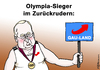 Cartoon: Sieger im Zurückrudern (small) by Pfohlmann tagged karikatur,cartoon,2016,color,farbe,deutschland,gauland,afd,nachbar,nachbarn,zurückrudern,presse,interview,fas,frankfurter,allgemeine,sonntagszeitung,olympiasieger,goldmedaille,sieger,sport,boateng,fußball,nationalspieler,nachbarschaft,toleranz,rassismus,h