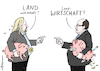 Cartoon: Thema Landwirtschaft (small) by Pfohlmann tagged karikatur,cartoon,color,farbe,2017,deutschland,jamaika,sondierung,koalition,gespräche,verhandlungen,grüne,hofreiter,csu,schmidt,landwirtschaft,ferkel,schwein,tierhaltung,massentierhaltung,ökolandbau,konventionell,profit