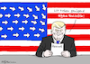 Cartoon: US-Fachkraft (small) by Pfohlmann tagged karikatur cartoon 2017 color farbe usa trump präsident fachkraft fachkräfte visum visa einreise dekret bestimmungen immigration immigranten arbeitserlaubnis hire america first flagge fahne stars and stripes