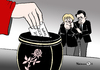 Cartoon: Wahlurne (small) by Pfohlmann tagged karikatur,color,farbe,2012,deutschland,bundesverfassungsgericht,wahlgesetz,mandatsverteilung,überhangsmandate,gleichheit,gleichheitsgrundsatz,grundgesetz,verfassungsgericht,verfassungsrichter,urne,wahlurne,tod,verstoß,ablehnung,klage,merkel,bundeskanzlern