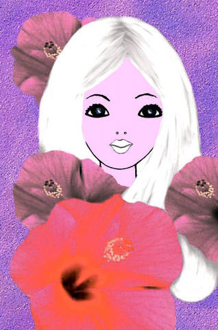 Cartoon: Girl with flowers (medium) by NITA tagged illustration
