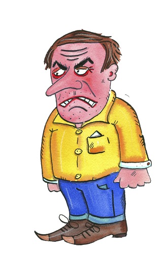 Cartoon: ärger wut mann (medium) by sabine voigt tagged ärger,wut,mann,wütend,zorn,unrecht,rage,gefühle,therapie,psychologie