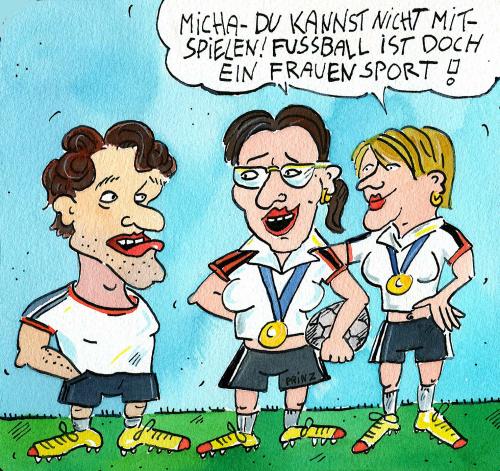 Cartoon: Ballack und Prinz (medium) by sabine voigt tagged fussball,sport,frauen,ballack