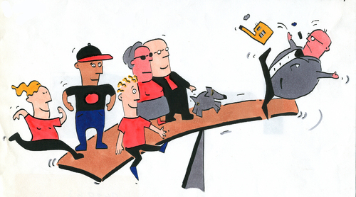 Cartoon: chef boss (medium) by sabine voigt tagged chef,boss,industrie,arbeitgeber,arbeitnehmer,tarif,gehalt