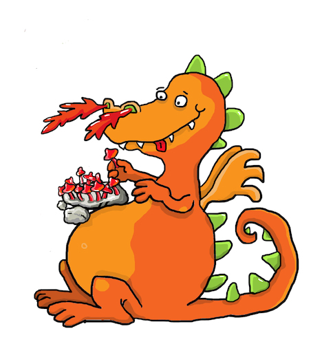 Cartoon: drache saurier (medium) by sabine voigt tagged drache,saurier,zaubere,märchen,pilze,geschichte,ritter,ungeheuer