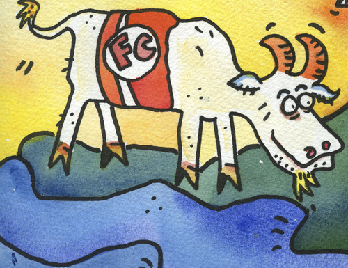 Cartoon: fc Köln (medium) by sabine voigt tagged podolski,stadion,geißbock,fussball,köln,fc