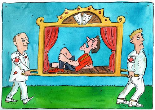 Cartoon: Fussball Theater (medium) by sabine voigt tagged fussball