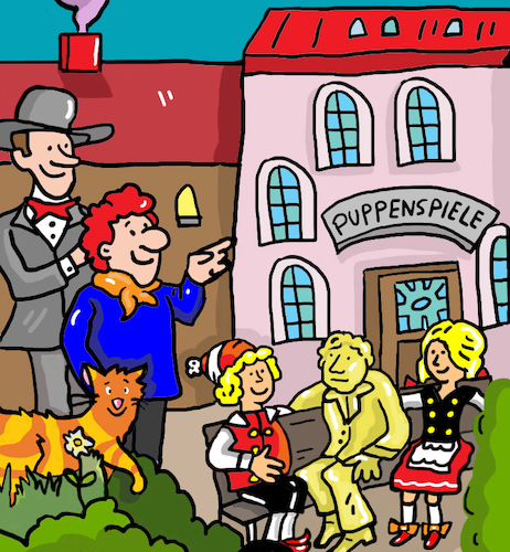 Cartoon: Hänneschen Köln (medium) by sabine voigt tagged hänneschen,köln,theater,puppenspiel,kölsch,brauchtum,rhein,kultur,mundart,tradition,dünnes,schäl