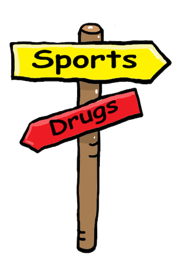 Cartoon: sport (medium) by sabine voigt tagged drogen,sport,crack,heroin,spritze,kriminalität,prävention,bewegung,gesundheit,wellness,therapie,verbrechen,sucht
