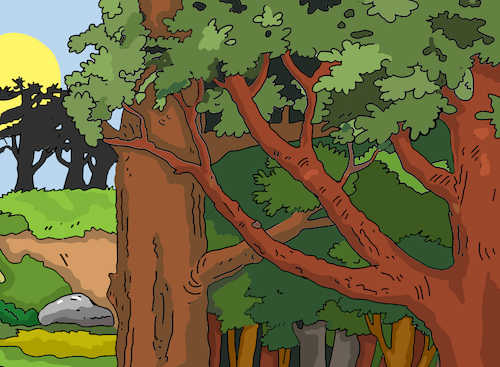 Cartoon: Wald (medium) by sabine voigt tagged wald,bäume,natur,forst,holz,halbach