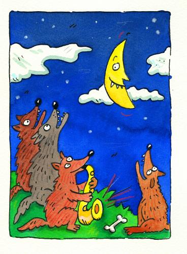 Cartoon: wölfe (medium) by sabine voigt tagged animals,wölfe