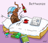 Cartoon: Bettwanze wanze (small) by sabine voigt tagged bettwanze,wanze,schädling,chemie,kammerjäger,reisen,hygiene,bett,insekten,natur,tiere,ökologie,naturschutz,biotop,artenvielfalt,umweltschutz,prävention,gesundheit