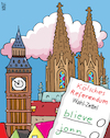 Cartoon: Brexit Köln Kölsch (small) by sabine voigt tagged brexit,köln,kölsch,dom,big,ben,england,europa,deutschland