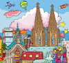 Cartoon: Dom Köln (small) by sabine voigt tagged dom,köln,rhein,tourismus,museum,kathedrale,kölsch,kirche,mittelalter,gotik