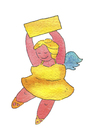 Cartoon: Engel schild (small) by sabine voigt tagged engel,schild,weihnachten,geschenk,winter,frau,diät