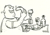 Cartoon: essen übergewicht (small) by sabine voigt tagged essen übergewicht diät fressen dick mittag wurst