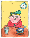 Cartoon: frühstück essen (small) by sabine voigt tagged frühstück,essen,hunger,kind,trotzen,verweigern
