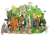 Cartoon: Naturwald Wald (small) by sabine voigt tagged naturwald,wald,ökologie,naturschutz,tiere,wolf,bär,vögel