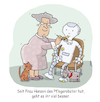 Cartoon: Pflegeroboter  Pfleg (small) by sabine voigt tagged pflegeroboter,pflege,oma,seniorin,pflegedienst,roboter,haushaltshilfe,medizin,pflegeheim,technologie,forschung,internet,computer,überalterung,essen,auf,rädern,alter