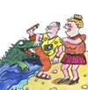 Cartoon: reise Abenteuer (small) by sabine voigt tagged reise,abenteuer,versicherung,gefahr,urlaub,ehe,paar,amazonas,krokodil,aligator