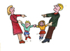 Cartoon: scheidung Trennung (small) by sabine voigt tagged scheidung,trennung,ehe,kinder,kindergeld,streit,konflikt