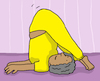 Cartoon: Seniorin Asana Yoga (small) by sabine voigt tagged yoga,asana,sport,übung,turnen,hobby,meditation,entspannung,prävention,bewegung,gesundheit,wellness,therapie,fitness,cartoon,pflege,oma,pflegedienst,seniorin,haushaltshilfe,medizin,pflegeheim,überalterung,essen,alter,senioren,gymnastik,frische,luft