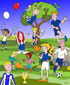 Cartoon: sport (small) by sabine voigt tagged sport,turnen,badminton,fußball,handball,basketball,volleyball,verein,schule,sportunterricht