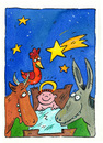 Cartoon: weihnachten (small) by sabine voigt tagged weihnachten,weihnachtsmann,postkarte,jesus,krippe