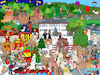 Cartoon: Wimmelbild Heidelberg (small) by sabine voigt tagged wimmelbild,heidelberg,universität,weihnachtsmarkt,dichterweg,göthe,karl,may,kinder,fluss,wald,tiere,weihnachten,winter,schnee,sommer,deutschland,tourismus,reisen,studium,studenten