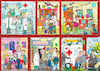 Cartoon: Wimmelbild Krankenhaus (small) by sabine voigt tagged wimmelbild,krankenhaus,hospital,kinderkrankenhaus,geburt,baby,krank,gesund,therapie,operation,clown,notaufnahme,unfall,anmeldung,gips,rollstuhl,geriatrie,op,radiologie,patient,krankenkasse