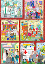 Cartoon: Wimmelbild Krankenhaus (small) by sabine voigt tagged wimmelbild,krankenhaus,hospital,kinderkrankenhaus,geburt,baby,krank,gesund,therapie,operation,clown,notaufnahme,unfall,anmeldung,gips,rollstuhl,geriatrie,op,radiologie,patient,krankenkasse