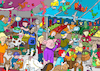 Cartoon: wimmelbild markt (small) by sabine voigt tagged wimmelbild,markt,bauern,wochenmarkt,farmer,gemüse,obst,einkaufen,erzeuger,bauer,ökologie,bio,essen,ernährung,ostern,tierewimmelbild,tiere