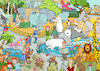 Cartoon: Wimmelbild Zoo (small) by sabine voigt tagged wimmelbild,zoo,tiere,elefanten,bären,robben,seehunde,giraffen,flamingos,kinder,nashorn,zucht,ökologie,bio,biodiversität,artenvielfalt,artensterben,umwelt,wald,nahrungskette,biologie,arten,umweltschutz